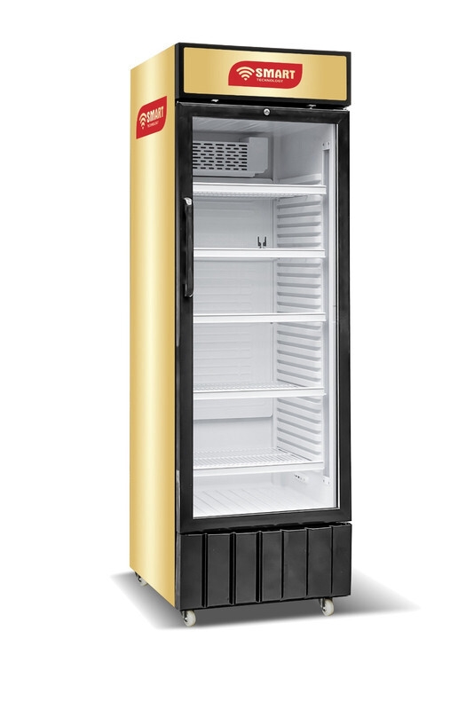 SMART TECHNOLOGY Refroidisseur Vertical Vitré Smart 1 Porte 450L(STCDV-550)- 6 Casiers / Orange-Noir- Garantie 12 Mois-3