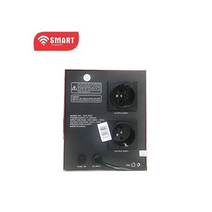 SMART TECHNOLOGY Stabilisateur Smart AVR-2000VA - Rouge - Garantie 7 Mois-4