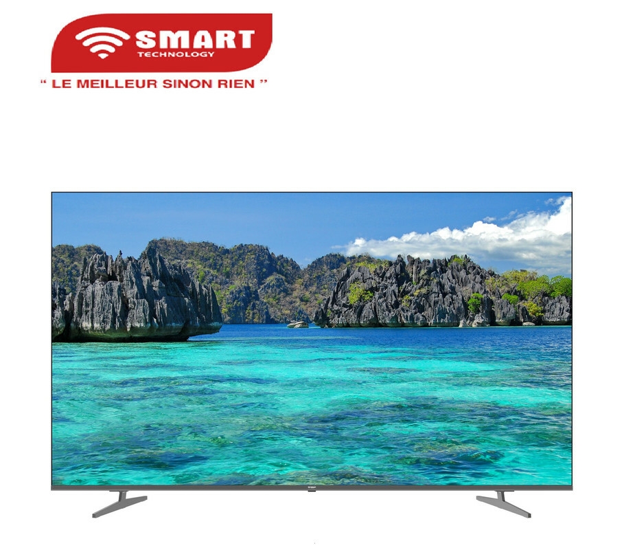 SMART TECHNOLOGY TV 75’’ Mini LED/QLED UHD - Google TV, Android 14 + Support Mural Offert (STT-7580K)-4K UHD- Wifi, Bluetooth - Apps (Netfl, YouTube, Prime Vidéo) - 2 Télécommandes Slim avec Option vocale - 3x HDMI, 2x USB – Noir- Garantie 12 Mois.-9