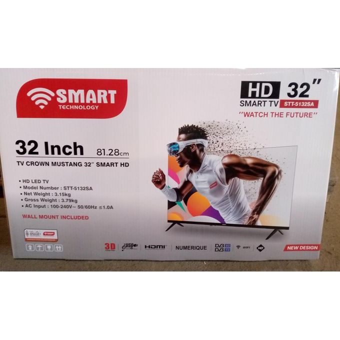 SMART TECHNOLOGY TV LED 32" AOSP + Support Mural Offert (STT-5132SA) - HDMI, USB - Numérique Avec WIFI - Noir / Régulateur De Tension - Garantie 12 Mois-3