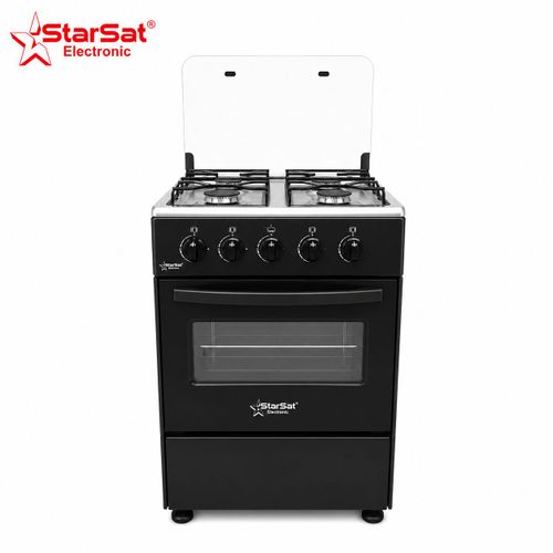 Starsat Cuisinière À Gaz 50X50 - 4 Feux - Grill - deux Plateaux Dans Le Four - Garantie 12 Mois / Modèle BL1