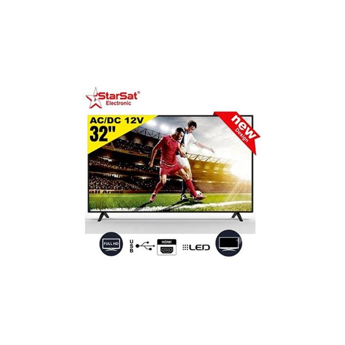 Starsat TV LED 32" Framless - Sans Bordure - HD À Énergie Solaire et Electricité - Ac/Dc 12 Volt - Usb- Hdmi - Vga- Garantie 12 Mois-2