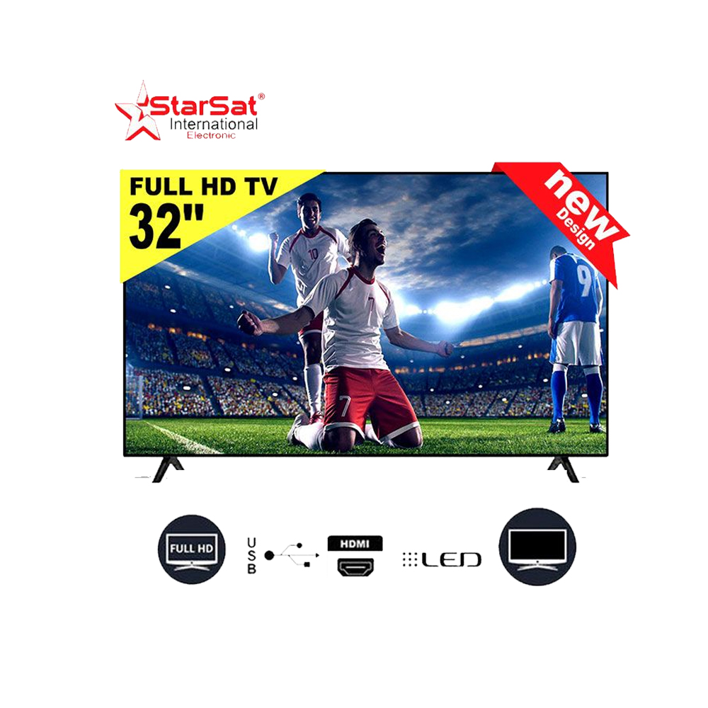 Starsat TV LED 32" HD - Sans Bordures - Slim tv Analogique HD-USB-HDMI-VGA - Garantie 12 mois