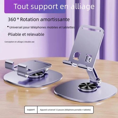 Support de téléphone portable pliable et rotatif à 360 degrés Support entièrement métallique (Copie)