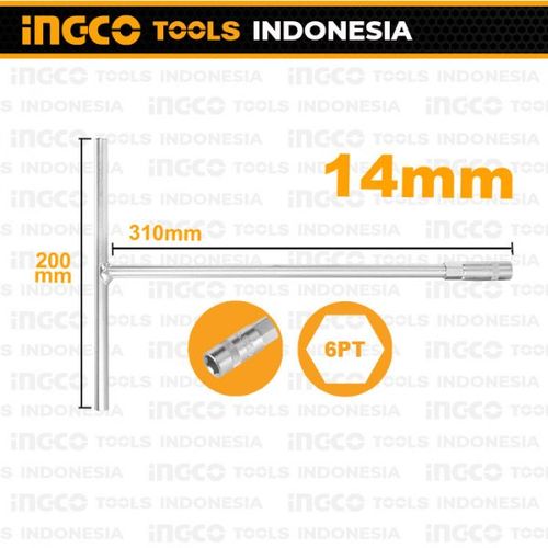 Ingco CLE A DOUILLE A POIGNEE EN T 14mm (200 X 310 Mm)