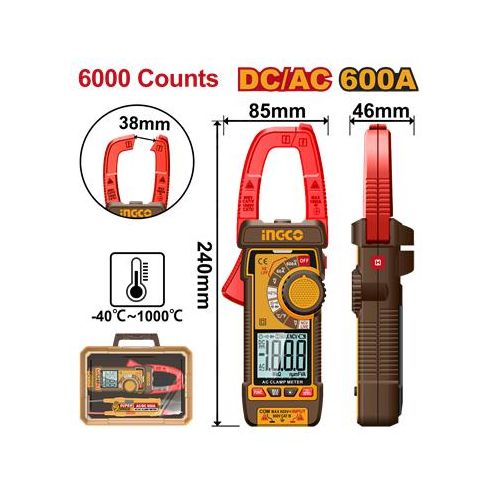 Ingco PINCE AMPEREMETRIQUE DIGITALE AC+DC 600A/6000C DCM66002