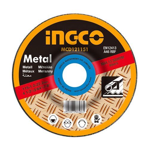 Ingco Disque à Meuler 125 X 22.2 X 6.0Mm Acier MGD601251