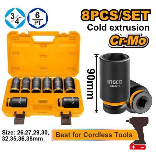 Ingco COFFRET DE DOUIILE 8PCS 3/4"DR(ciwli20135) HKISSD34082L