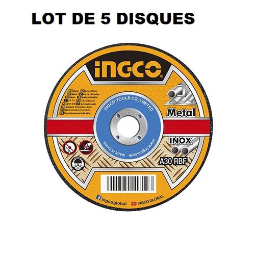Ingco LOT DE 5 DISQUES A TRONÇONNER 230 X 22.2 X 3.0mm ACIER MCD302301HA