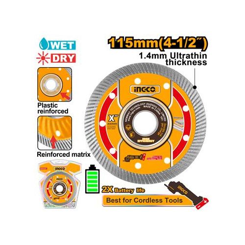 Ingco DISQUE DIAMANT ULTRA-FIN 115mm*22,2*10mm DMD051151