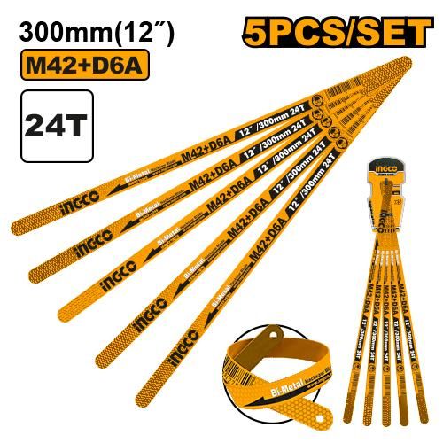 Ingco JEU DE LAME DE SCIE A METAUX 300 Mm 24T HSBKT12245