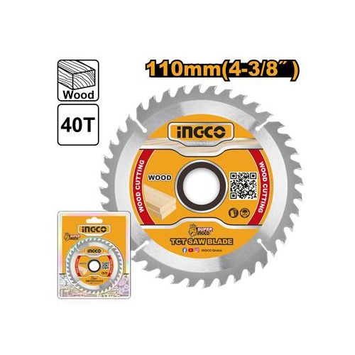 Ingco lame de scie circulaire tct 110(4-3/8") x 20.mm 40 tsb111015