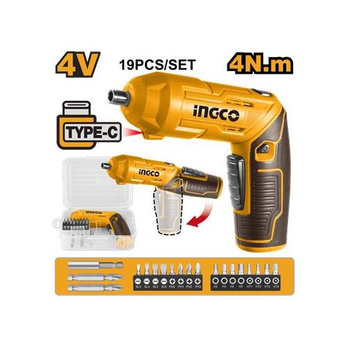 Ingco tournevis sans fil lithium 4V - 4NM csdli0442