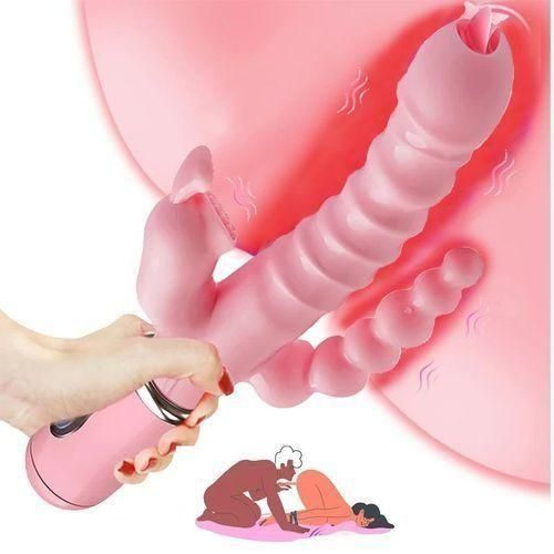 SEXTOYS Vibromasseur 3 En 1 Pour Femmes, 12 Modes De Vibration, Gode, Stimulateur De Clitoris