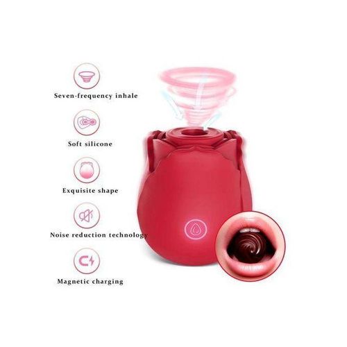 SEXTOYS SEXTOYS Rose Forme Vagin Mamelon Sucer Vibrateur Clitoris Stimulation---Rouge