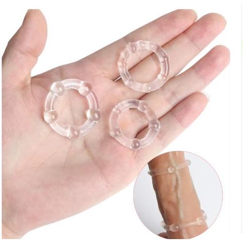Gm Anneaux péniens en silicone (3 pièces), anneaux pour retarder l'éjaculation, sextoys pour hommes, agrandissement du pénis, produits pour adultes, améliore l'érection, 18+