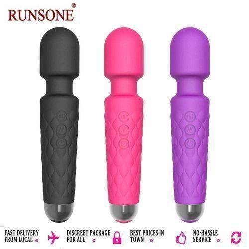 RUNSONE Vibrateur vibrant pour clitoris et mamelons, taille normale, rechargeable, sans fil, pour la relaxation musculaire et la stimulation anale. Jouet sexuel puissant et magique pour femmes et hommes. Cadeau idéal pour votre petite amie ou épouse.