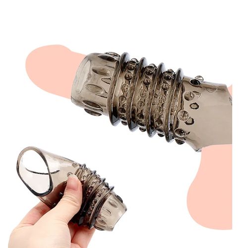 Anneau Pénien En Silicone Réutilisable Avec Manchon Pénien à Pointes Et Gode Pour Une érection Plus Forte Stimule Le Point G Facile à Nettoyer 18+