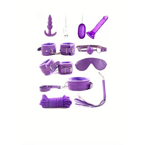 10 pièces de jouets punitifs réglables en vibration Produits amusants à porter - Violet
