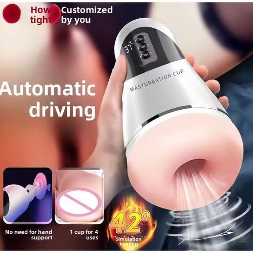 Appareil de masturbation masculine anale et v-aginale avec v-ibrations, coupe à pression automatique et simulation vocale.