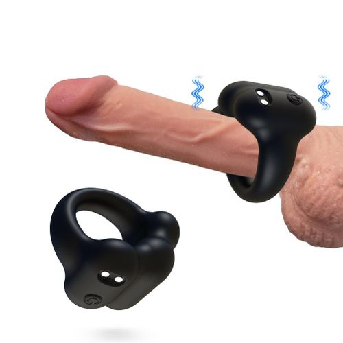 General L'anneau de Karou vibre l'anneau du pénis, le mini-anneau de massage multifonction imperméable à l'eau, adapté pour les couples, les couples anneaux de pénis pour se divertir les uns les autres - noir.