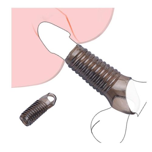 Jouet sexuel masculin conçu pour retarder l'éjaculation, extensible et épaissi, en forme de dent de loup.