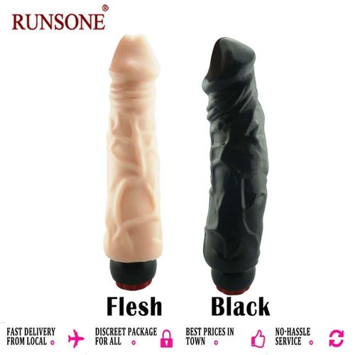 RUNSONE Gros gode épais réaliste avec veines apparentes, grande tige vibrante pour prélude en solo, jouets sexuels vibrants pour adultes pour femmes. Idéal pour les utilisatrices expérimentées. Cadeau de Saint-Valentin pour petite amie ou épouse.