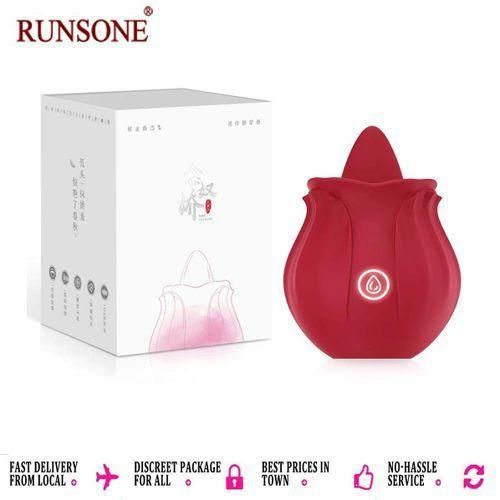 RUNSONE Vibrateur à langue en forme de rose, jouet sexuel, ventouse clitoridienne, stimulateur anal, compact, pour adultes, préliminaires, jeu en solo, masturbations, cadeau pour femmes et couples