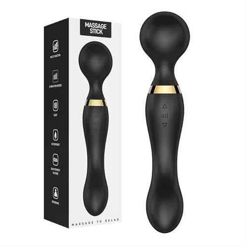 1 Paquet Vibrateur Puissant à Double Tête, Massager Dildo, Jouet Sexuel Pour Hommes et Femmes - Noir