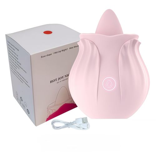 Homarom Vibromasseur pour femmes G-spot, jouet pour femmes avec langue, sextoys 10 fréquences masturbateurs jouet en forme de rose