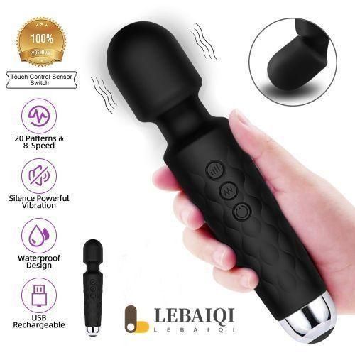 Vibromasseur Magic Wand à vitesse réglable – Stimulateur du point G et du clitoris – Noir