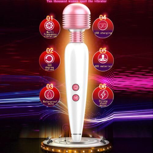 Vibromasseur pour adultes – Godemiché vibrant silencieux et érotique avec 12 modes et 8 vitesses Vibromasseur clitoridien pour couples avec plusieurs modes et vitesses Vibromasseur pour femmes (Rose Blanc
