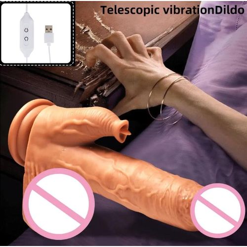 Masseur G-Spot Gode Réaliste Rétractable Télécommandé Vibrateur, Gode Réaliste Vibrant G-Spot V-aginal,Stimulateur De Clitoris,Jouet Sexuel Pour Femmes