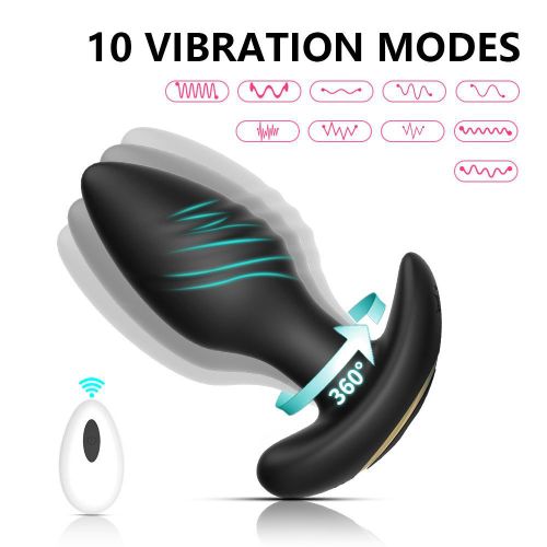 Homarom Plug anal sans fil à télécommande, jouet sexuel oscillant, rotatif à 360°, torsadé et vibrant, vibromasseur orgasmique
