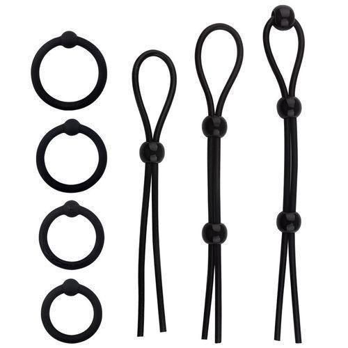 Kipawa Ensemble de 7 anneaux péniens en silicone pour l'amélioration de l'érection