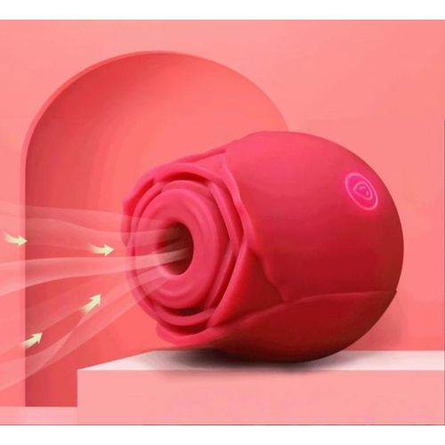 Hifinit Rechargeable à 10 Modes Vibromasseur En Forme De Rose Pour Femme, Jouet Sexuel Pour Stimulation Du Clitoris Et Succion Des Mamelons, Appareil Intime Puissant Pour Léchage Oral- Rouge