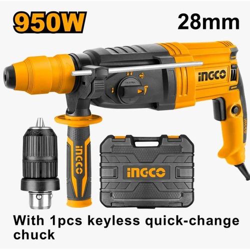 Ingco MARTEAU PERFORATEUR 950W/28mm+MANDRIN+3F ORETS+2BUR RGH95282