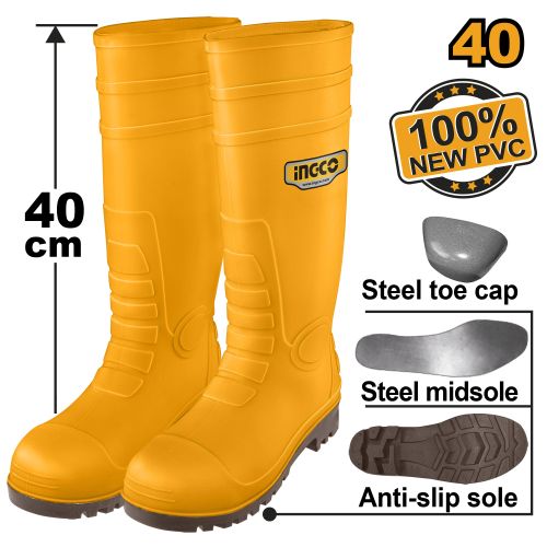 Ingco Botte de sécurité PVC jaune N°40 SSH092S1P40