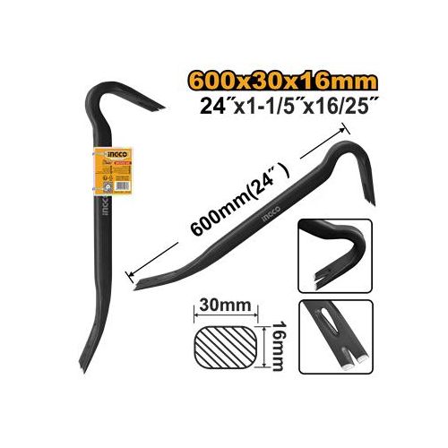 Ingco Arrache Clou 24"(600Mm)X1-1/8"(29Mm)X19/32"(15.0Mm) HWBA01242