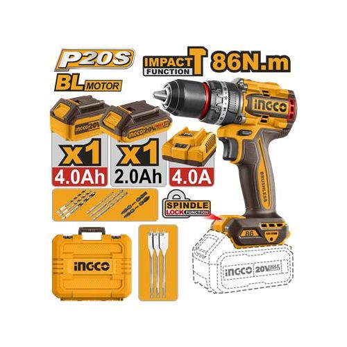 Ingco PERCEUSE A PERCUSSION 20V/86NM+2BAT+CHAR+ACC+MLT CIDLI20868