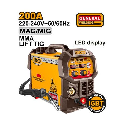 Ingco POSTE A SOUDER INVERTER MAG/MIG/MMA/TIG LIFT -20 INGMGT20058