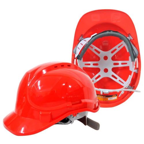 Ingco Casque De Chantier Rouge En PE 330G HSH210