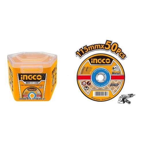 Ingco JEU DE 50 DISQUES A TRONÇONNER EN METAL 115 X 1.2 X 22.22 (ABRASIF)  MCD1211550