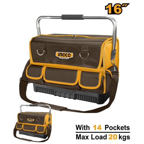 Ingco SAC A OUTILS 14PCS -16" AVEC POIGNEE EN ACIER HTBGL05