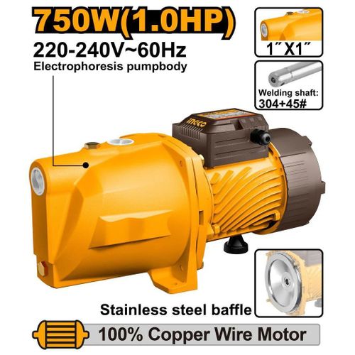 Ingco POMPE A JET AUTO AMORCANTE 750W 1HP + Automatique JP075068