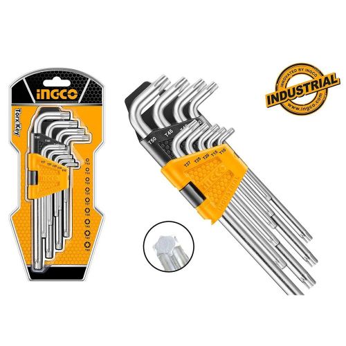 Ingco JEU DE CLES MALES TORX LONGUES EN ETUI 9pcs  / HHK13092
