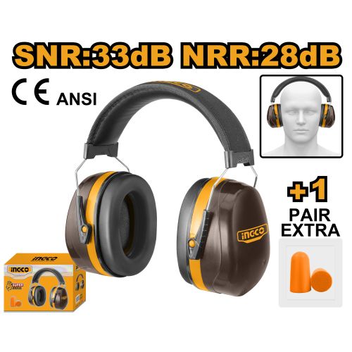 Ingco CASQUE ANTIBRUIT SNR33dB/NRR28dB   HEM3328