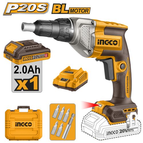 Ingco VISSEUSE SANS FILS 20V+1BAT2AH+CHARG+MLTT CDSLI204281