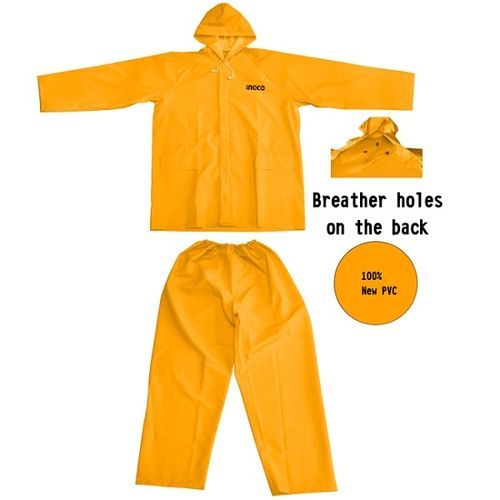 Ingco Ensemble De Pluie Veste + Pantalon En Pvc Jaune Taille L