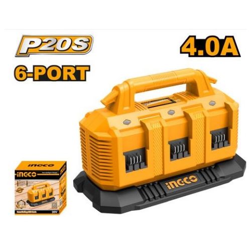 Ingco CHARGEUR DE BATTERIE LITHIUM ION 6 PORTS P20S 4Ah FCLI2064